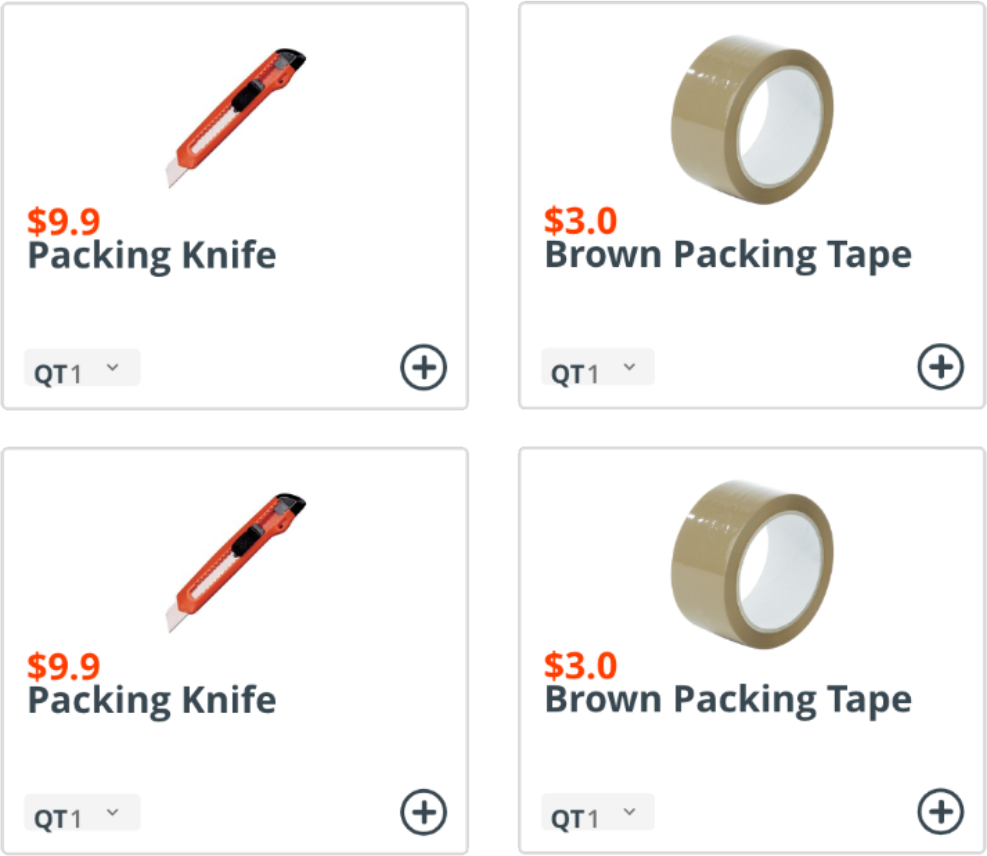 products Tape and packing knife