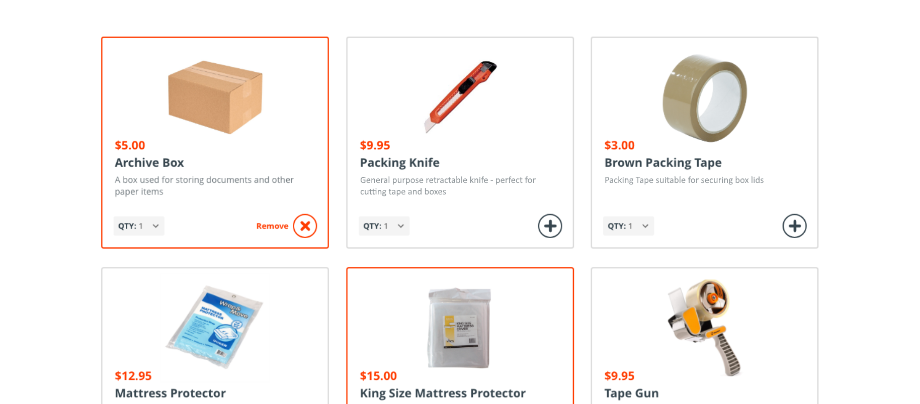Box shop items